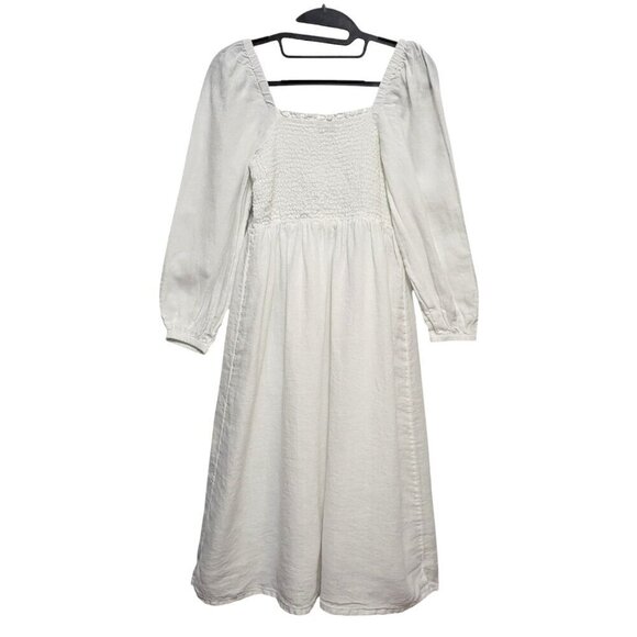 J. CREW Linen Daydream Dress Smocked Lightweight Lined Midi - Picture 11 of 17